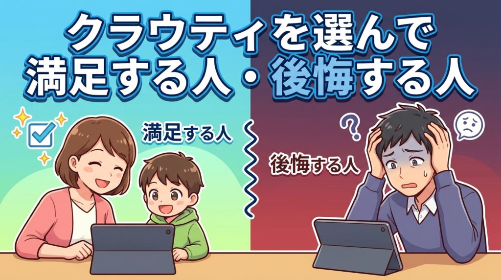 クラウティを選んで満足する人・後悔する人