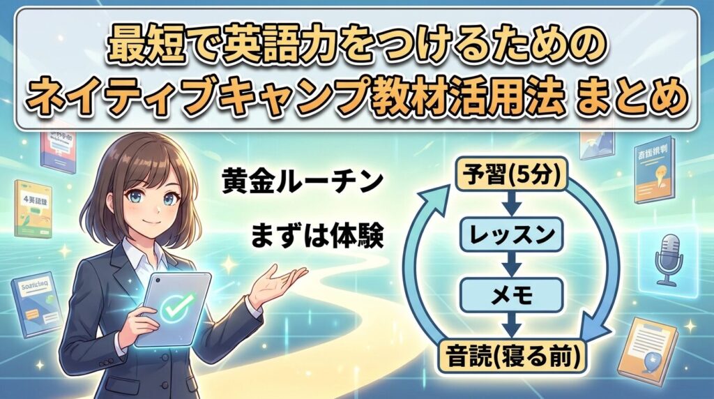 ネイティブキャンプ教材を活用して最短で英語を習得するためのまとめ