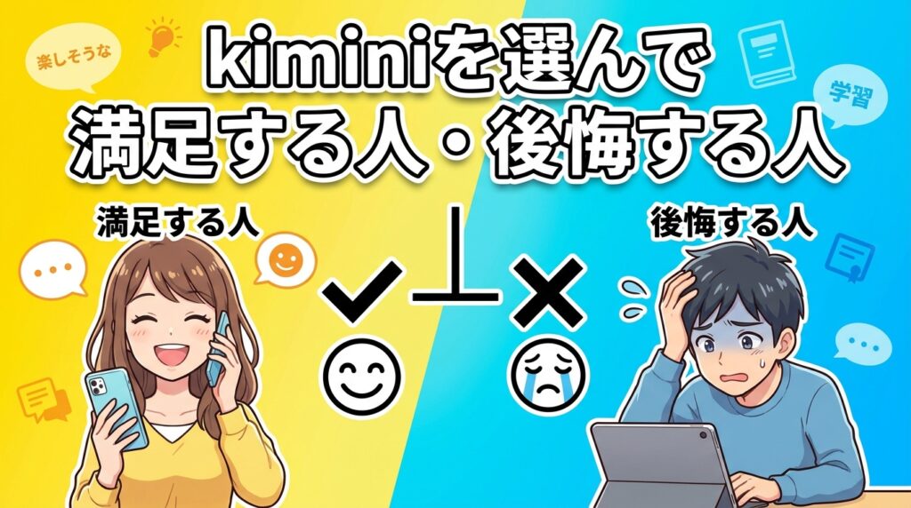 kiminiを選んで満足する人・後悔する人