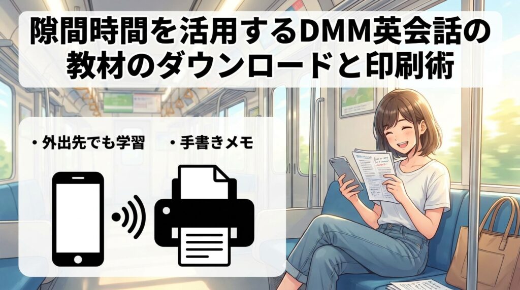 隙間時間を活用するDMM英会話の教材のダウンロードと印刷術
