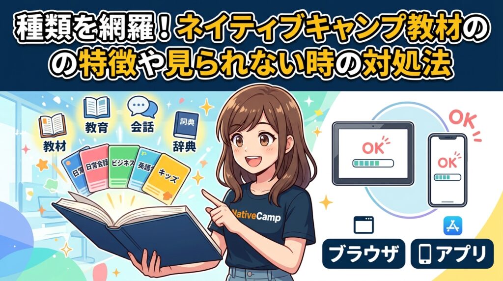 種類を網羅!ネイティブキャンプ教材の特徴や見られない時の対処法