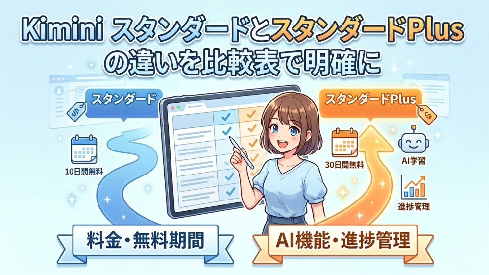 Kiminiのスタンダードとスタンダードプラスの違いを比較表で一目瞭然に確認しよう
