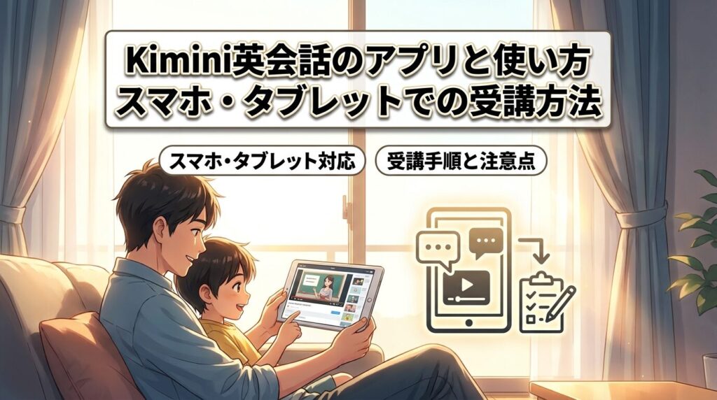 Kimini英会話のアプリと使い方|スマホ・タブレットでの受講方法