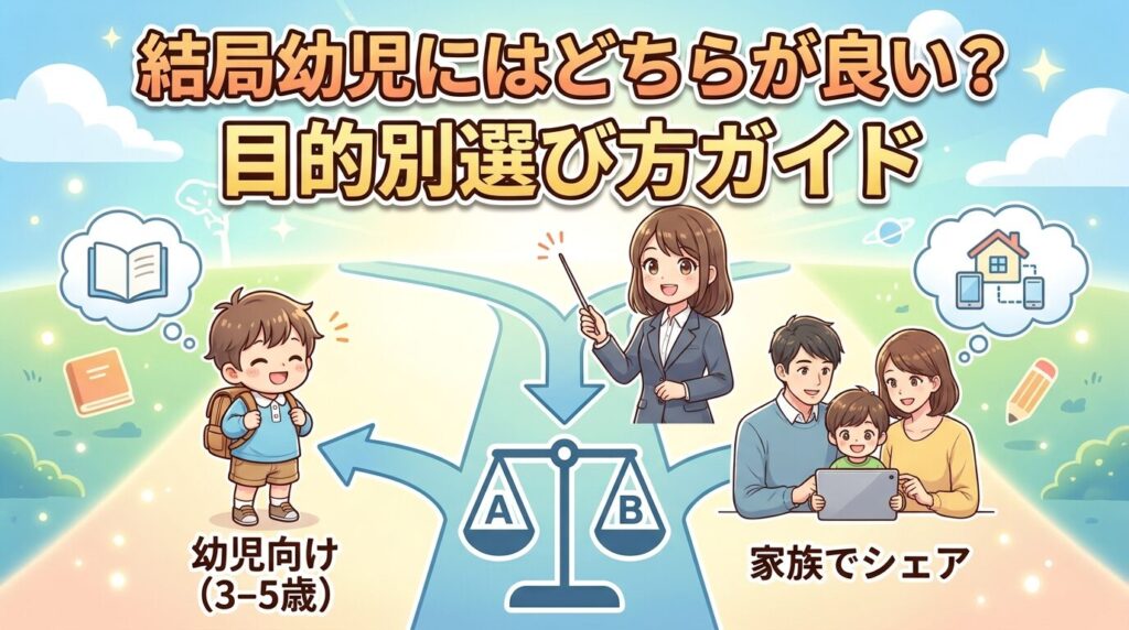 幼児には結局どっちが良い?目的別の選び方診断