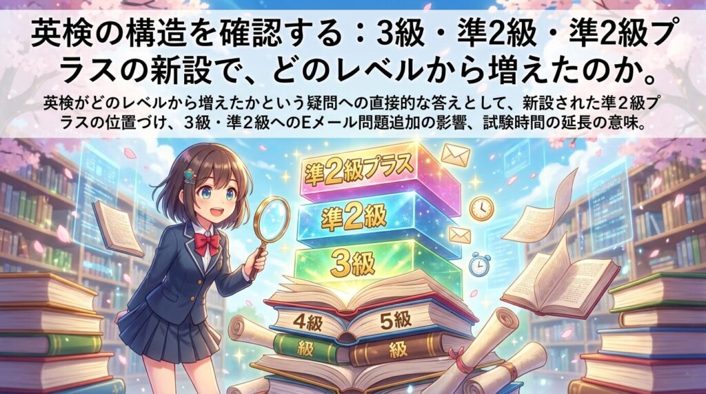 3級・準2級・準2級プラスで英検は何級から増えたのか構造を確認する
