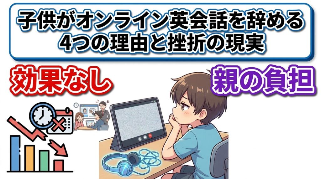 子供がオンライン英会話をやめた4つの理由と挫折のリアル