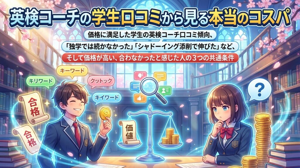 受講者の英検コーチの口コミから見える本当の費用対効果