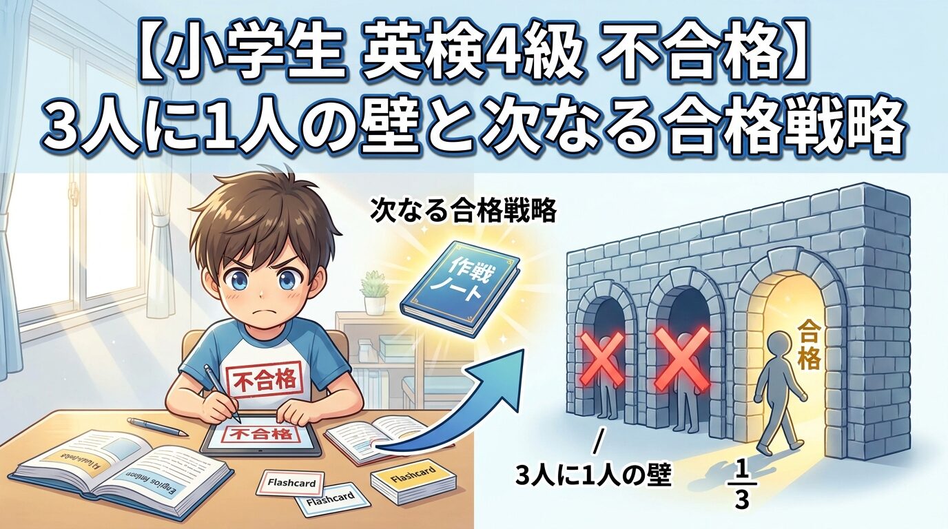 【英検4級に小学生が落ちた】3人に1人の壁と次の合格戦略
