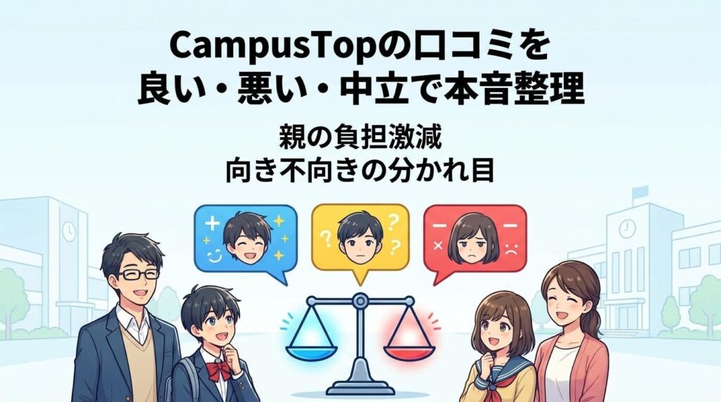 CampusTopの口コミを良い・悪い・中立で本音整理