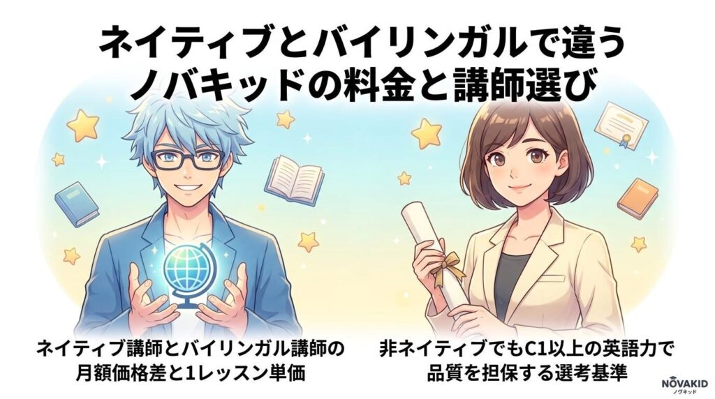 ネイティブとバイリンガルで違うノバキッドの料金と講師選び