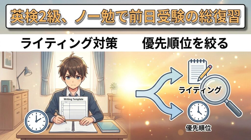 まとめ:英検2級にノー勉で挑む前日にやるべきこと総点検