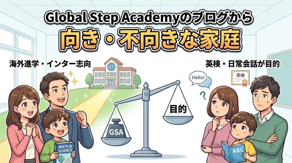 グローバルステップアカデミーのブログから判定する向く家庭・向かない家庭
