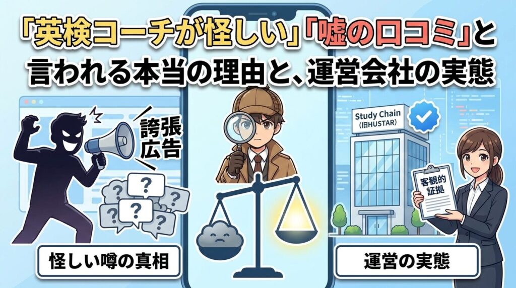 「英検コーチ 怪しい」「さくら」と言われる本当の理由と運営会社の実態
