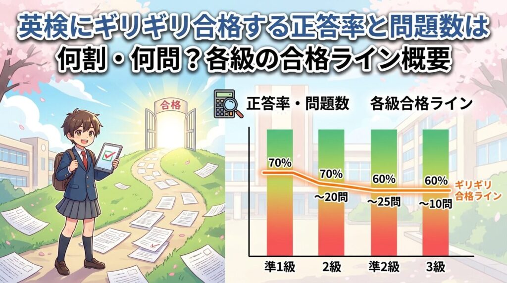 英検のギリギリ合格は何割で何問?級別の合格ラインの全体像