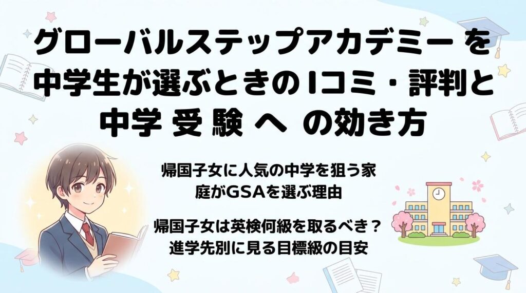 グローバルステップアカデミーを中学生が選ぶときの口コミ・評判と中学受験への効き方