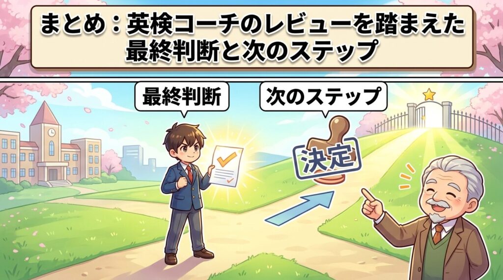 まとめ:英検コーチのレビューから導く最終判断と次の一歩