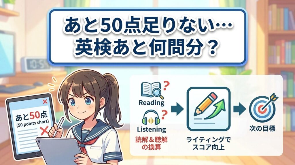 あと一歩で不合格…英検で50点足りないのは何問分?