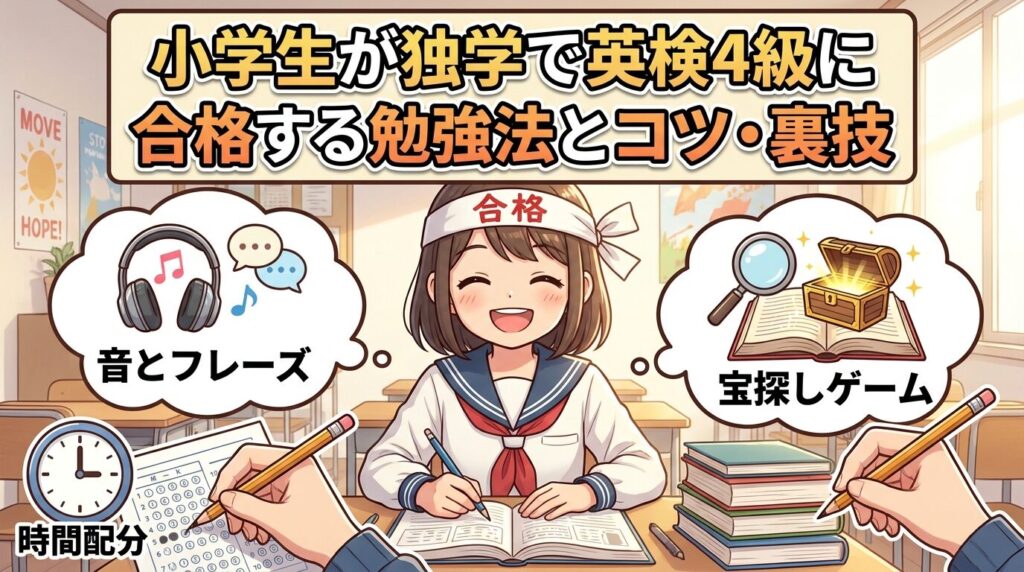 小学生が英検4級を独学で突破する勉強法と合格のコツ・裏ワザ