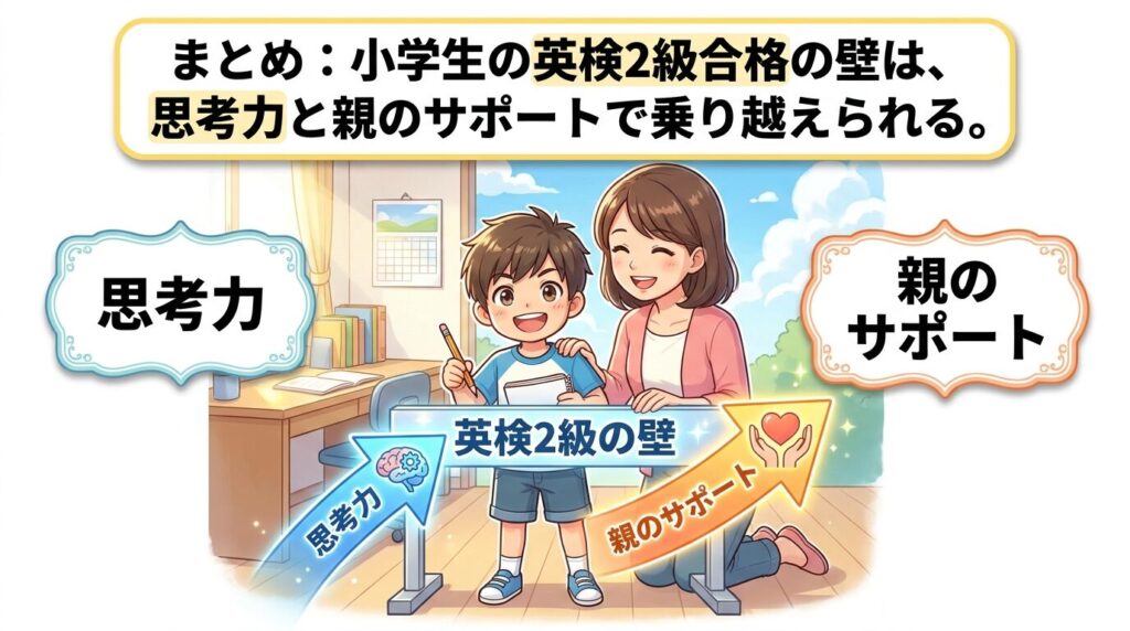 まとめ：小学生の英検2級の壁は思考力と親の伴走で越えられる