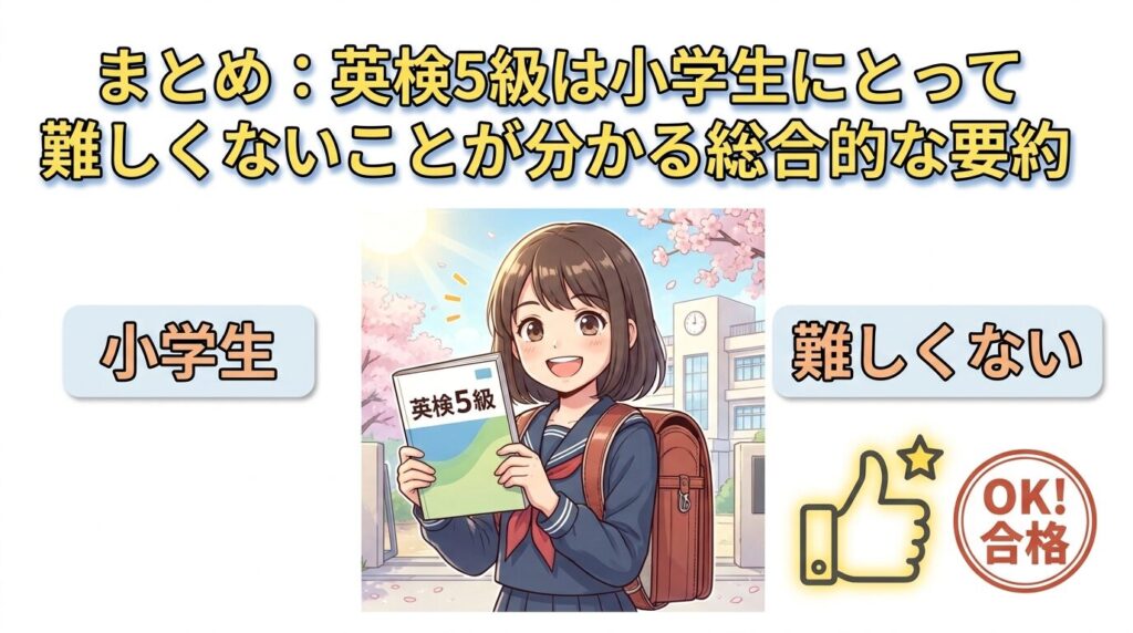 まとめ：英検5級は小学生に難しいわけではないと分かる総まとめ