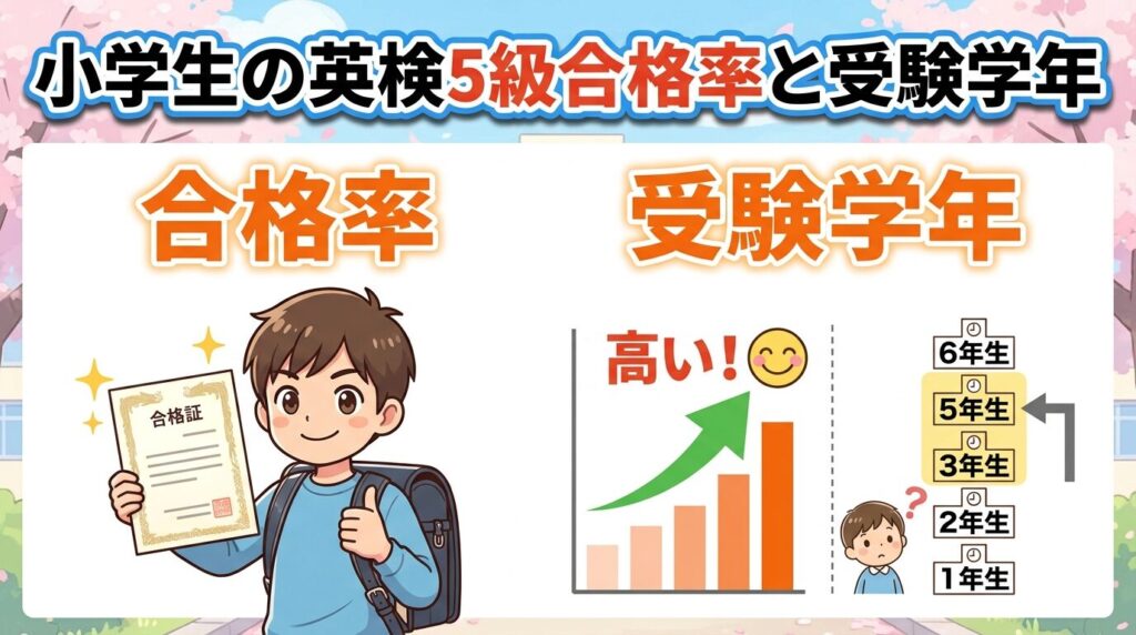 小学生の英検5級合格率と何年生が多いかの目安