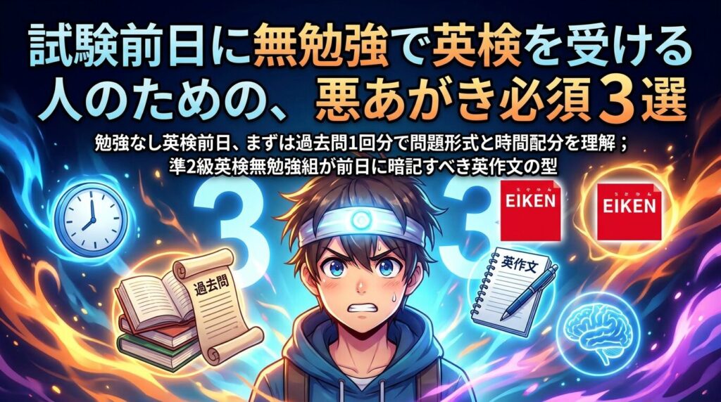 前日にやるべき英検ノー勉受験者の悪あがき3点セット