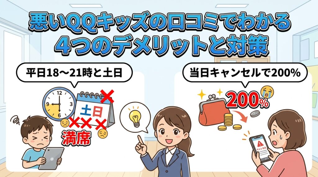 悪いQQキッズの口コミでわかる4つのデメリットと対策