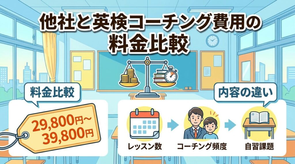 英検コーチの費用を他社と比べる料金比較表