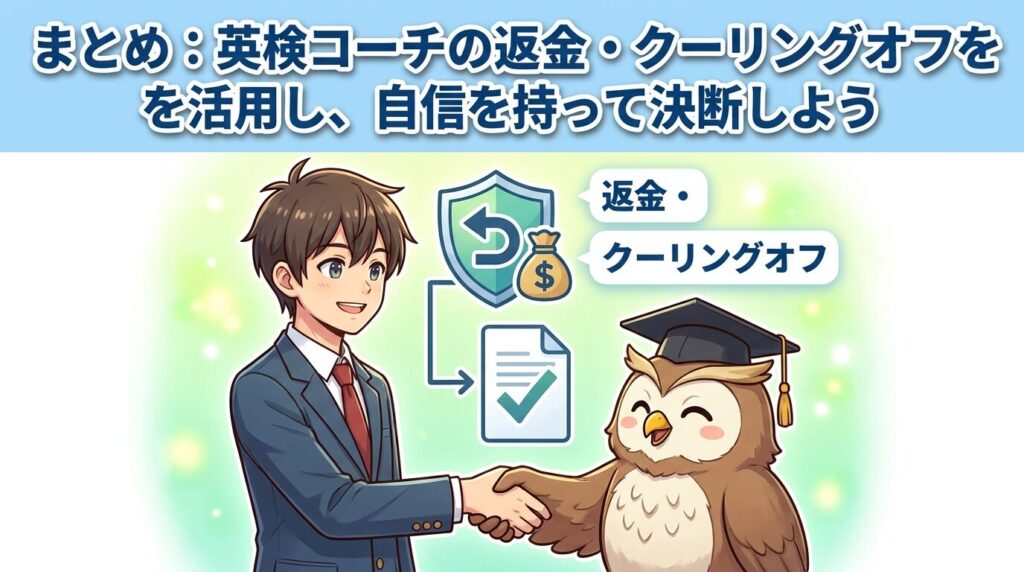 まとめ:英検コーチの返金とクーリングオフを味方に付けて安心して判断する