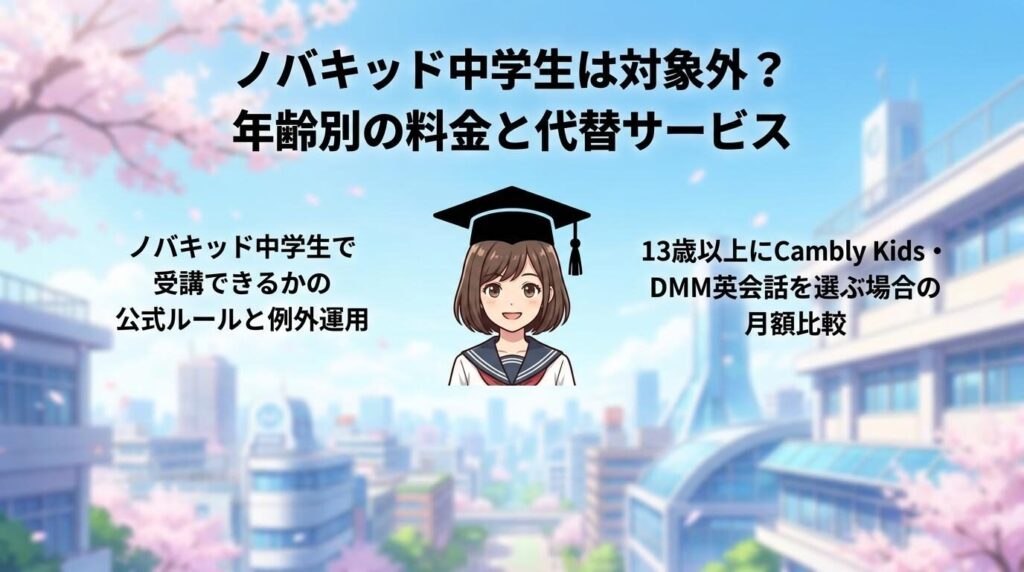 ノバキッド中学生は対象外?年齢別の料金と代替サービス