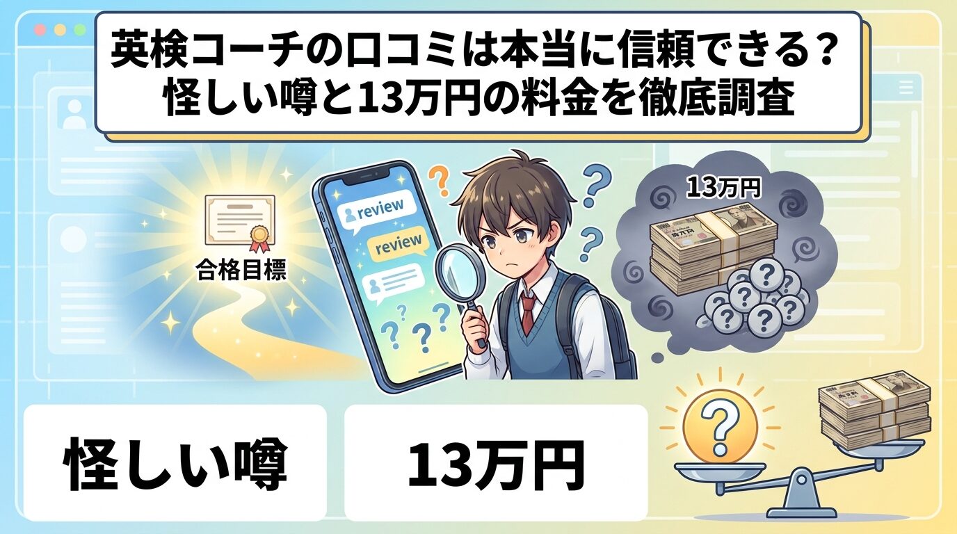 英検コーチのレビューは本当に信用できる？怪しい噂と料金13万を検証