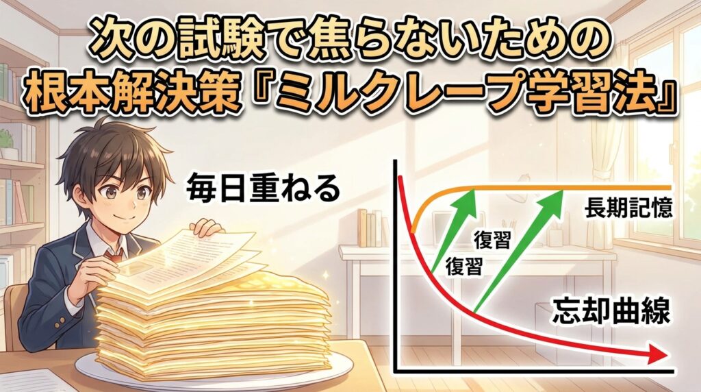 次回の試験で焦らないためのミルクレープ勉強法という根本解決策