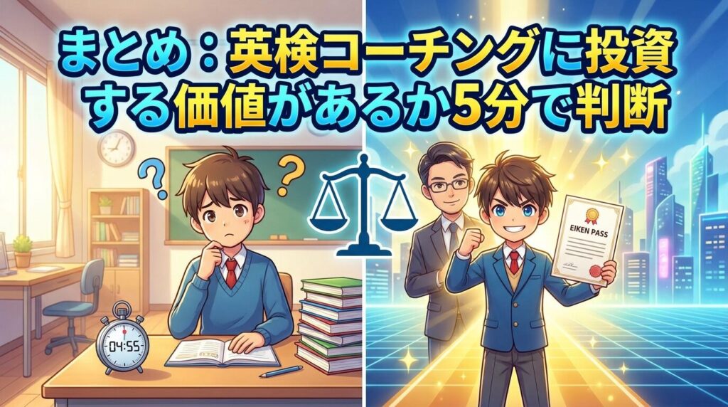 まとめ:英検コーチの料金が払う価値ある投資かを5分で判断する