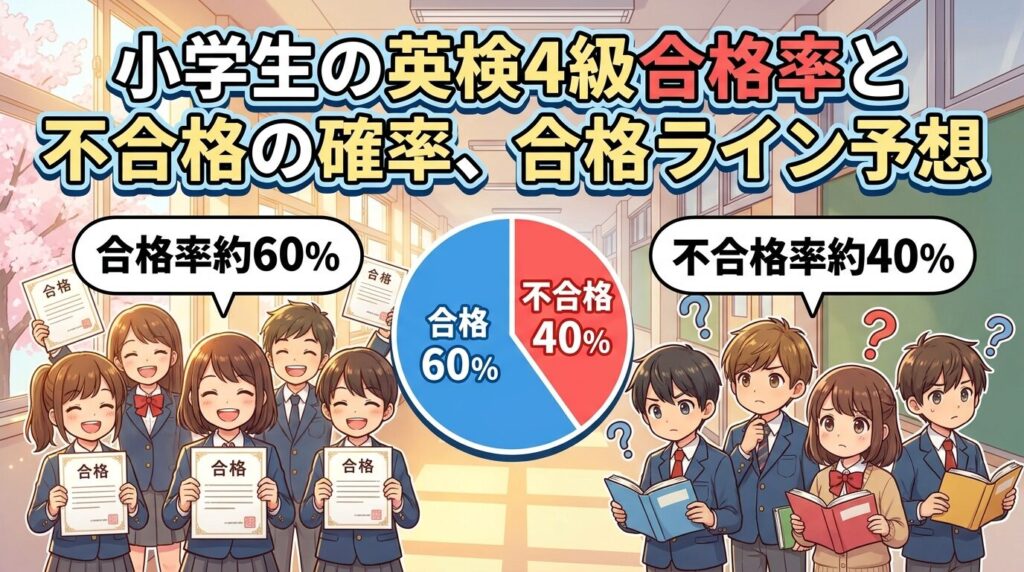 英検4級に小学生が落ちる確率と合格率の目安