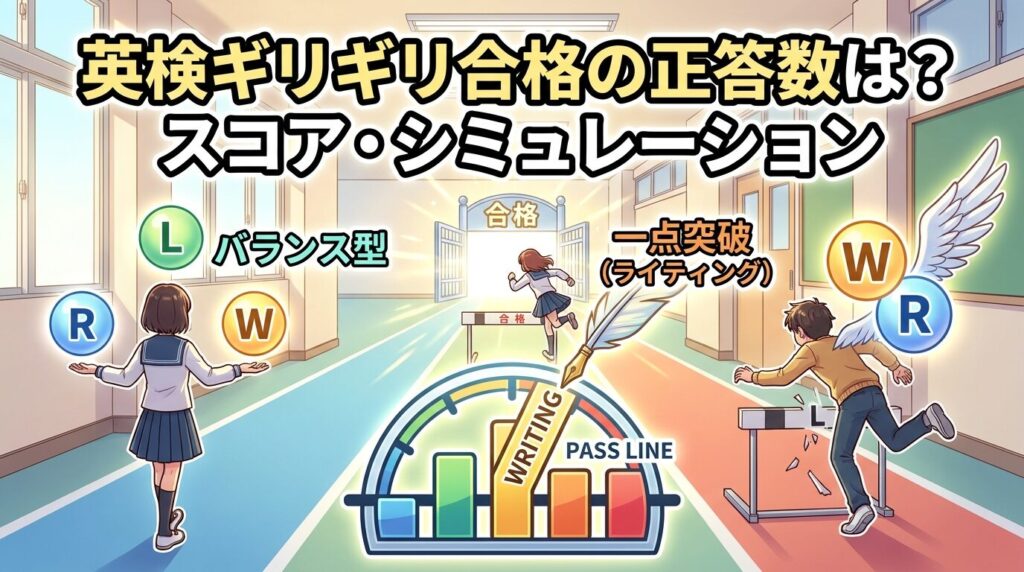何問正解で英検ギリギリ合格に届く?得点シミュレーション