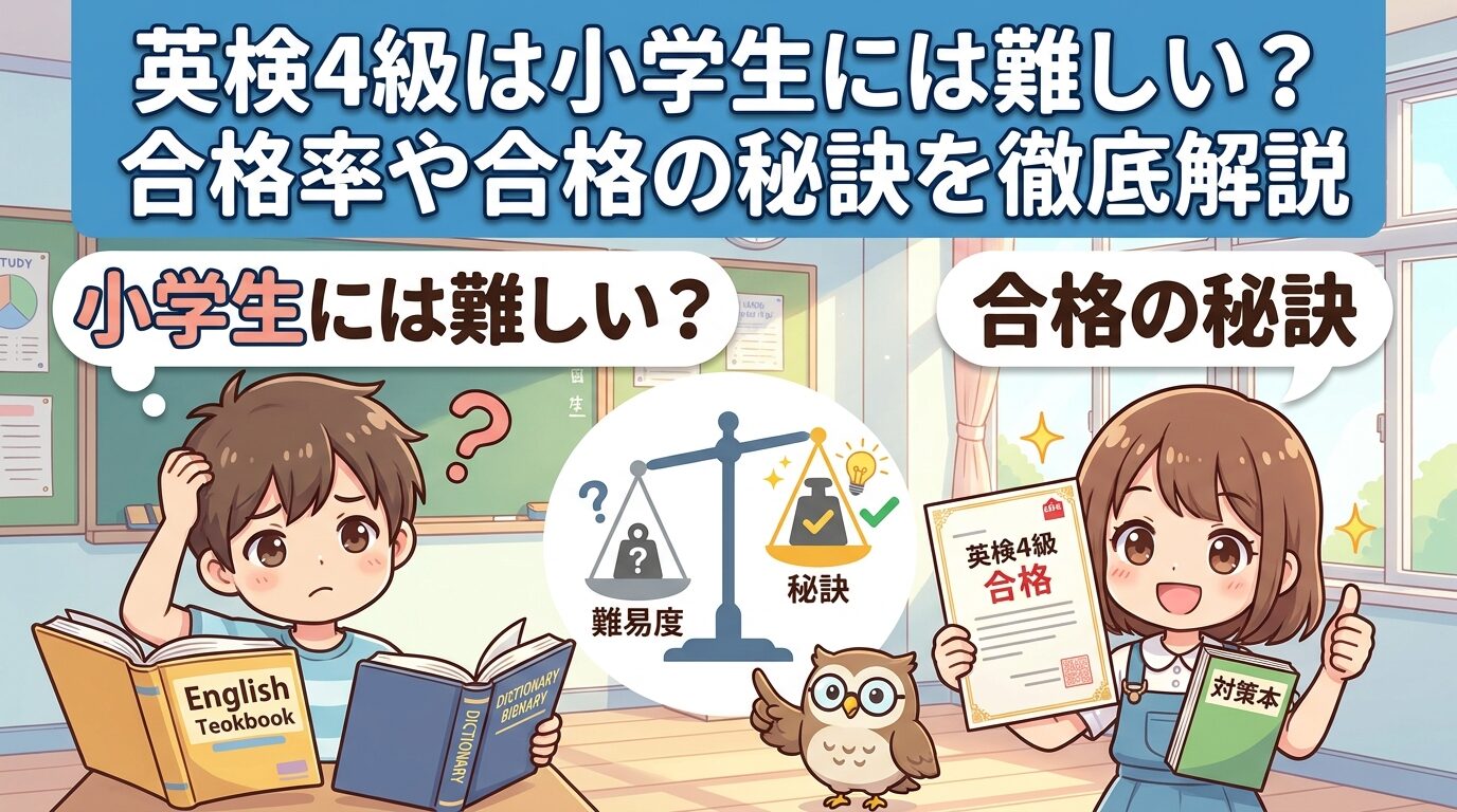 英検4級は小学生に難しい？合格率と落ちないコツを徹底解説