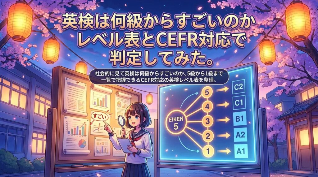 英検は何級からすごいのか級別レベル表とCEFR対応で判断する