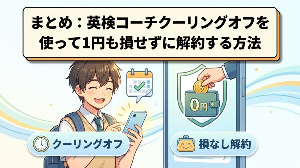 まとめ：英検コーチのクーリングオフで1円も損せず契約を白紙に戻すために