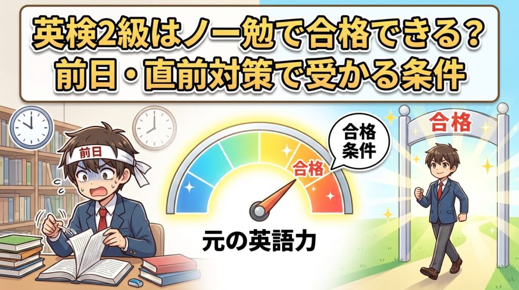 英検2級はノー勉でも合格できる?前日からの悪あがきで受かる条件