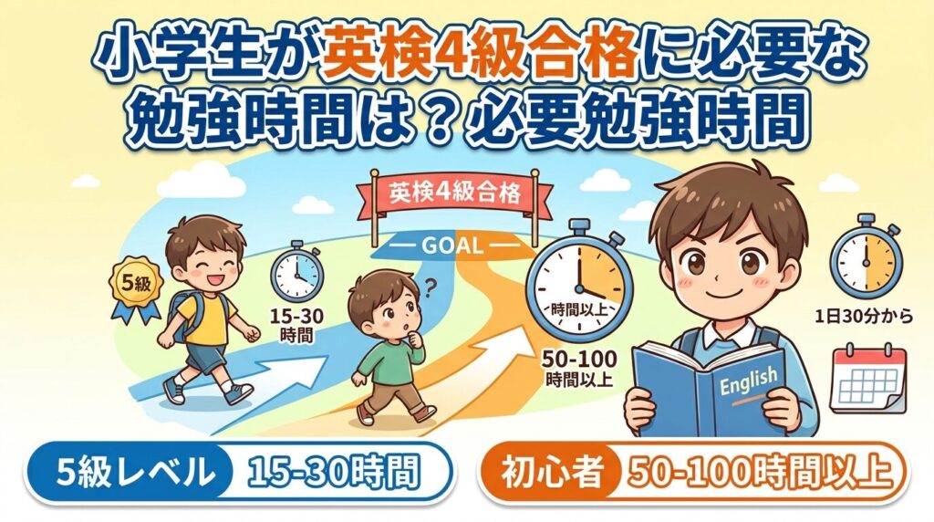 小学生が英検4級に合格するにはどれくらい勉強すればいい?必要な学習時間
