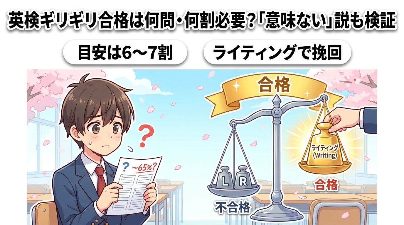 【英検のギリギリ合格】は何割で何問？意味ない説も検証