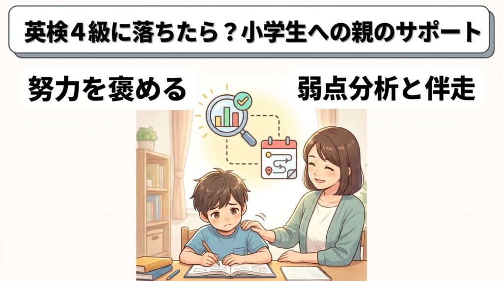 もし英検4級に落ちたら?小学生を支える親のサポート
