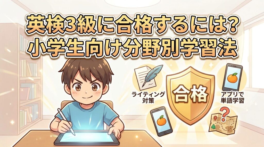 受かるには何をすればいい？小学生向け英検3級の分野別勉強法
