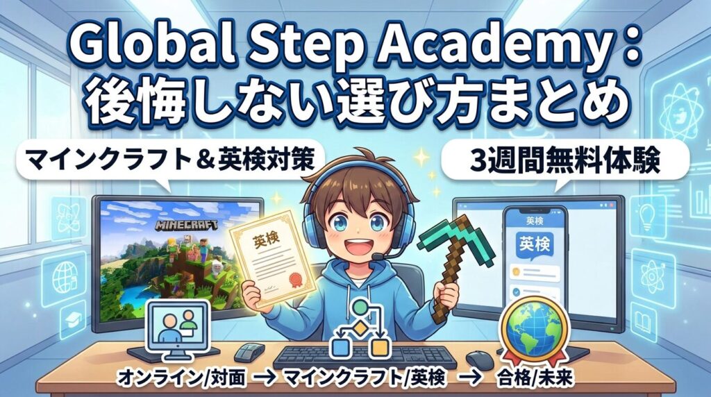 まとめ:グローバルステップアカデミーのマイクラ・サマースクール・英検で後悔しない選び方
