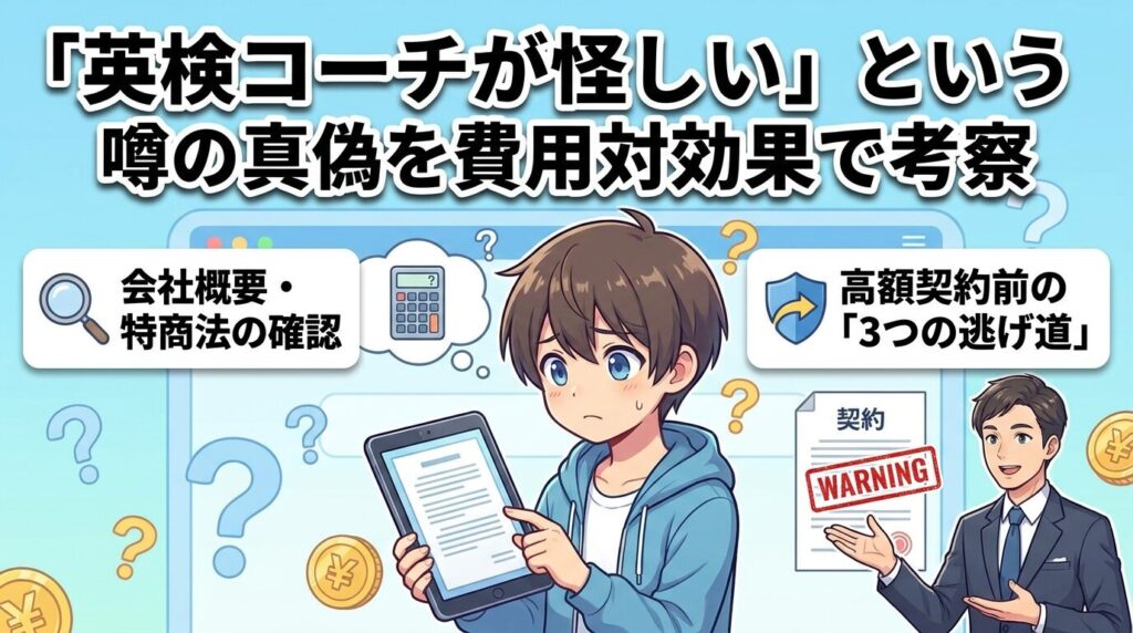「英検コーチ 怪しい」と言われる噂の真偽を費用面から検証