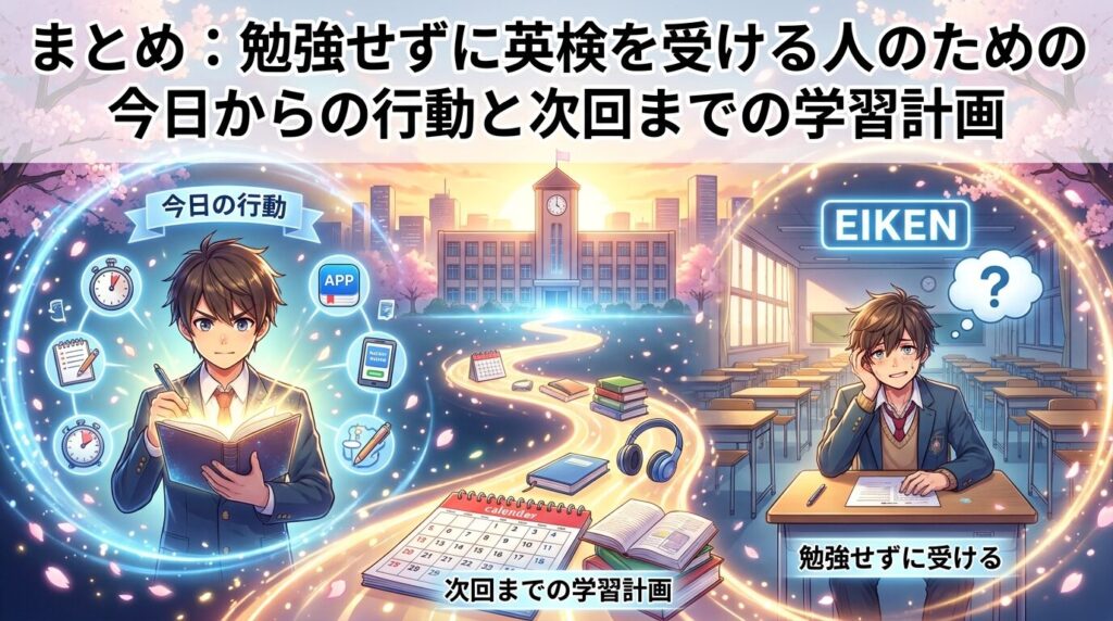 まとめ:英検ノー勉で挑む人が今日からやるべき行動と次回までの学習設計