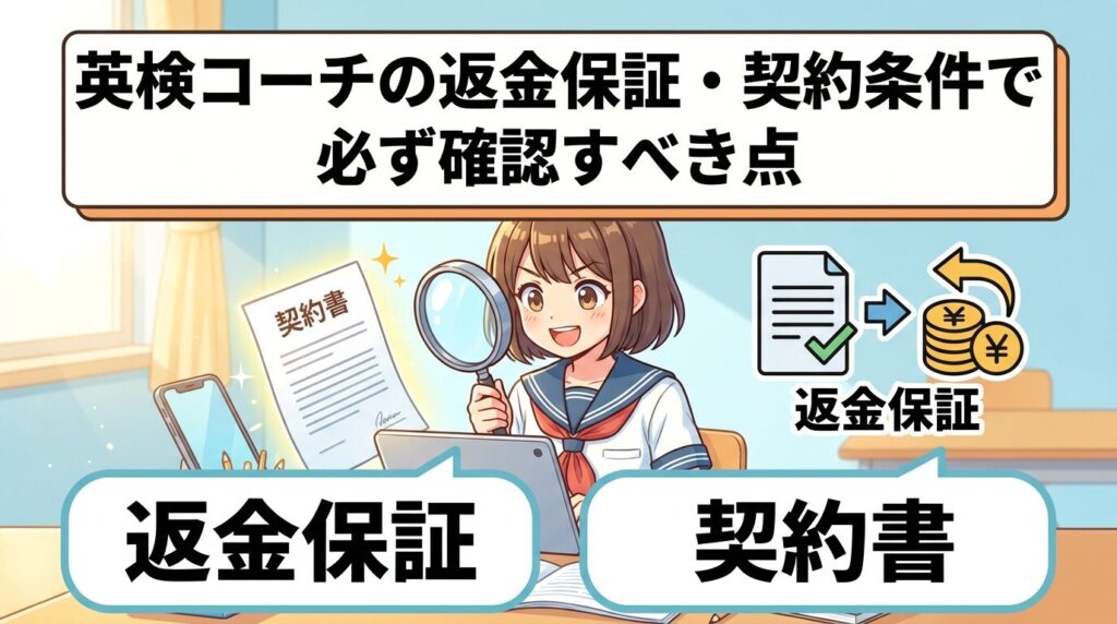 英検コーチ 返金保証と契約条件で必ず確認すべきポイント