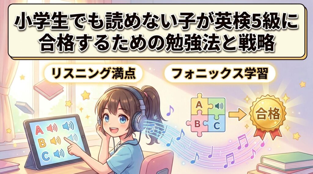 読めない小学生でも受かる英検5級の勉強方法と対策