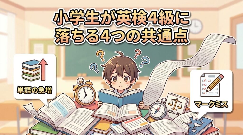 英検4級に落ちた小学生に共通する4つの原因