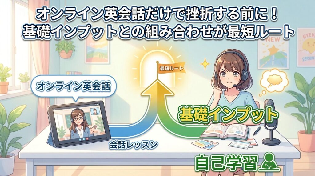 オンライン英会話だけでへこむ前に!基礎インプットを併用する最短ルート